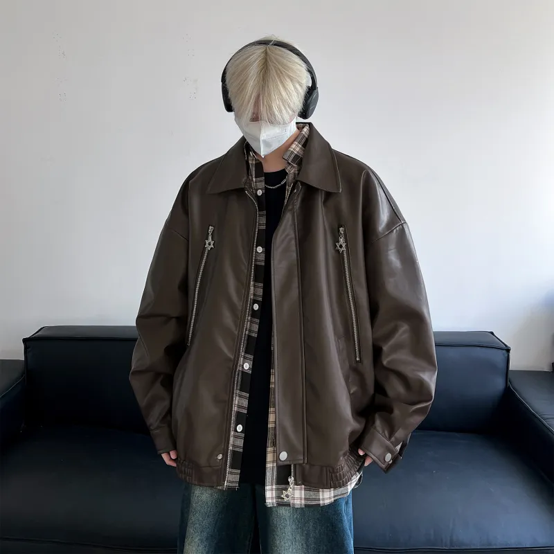 MERRTO Leather Jackets Unisex-5
