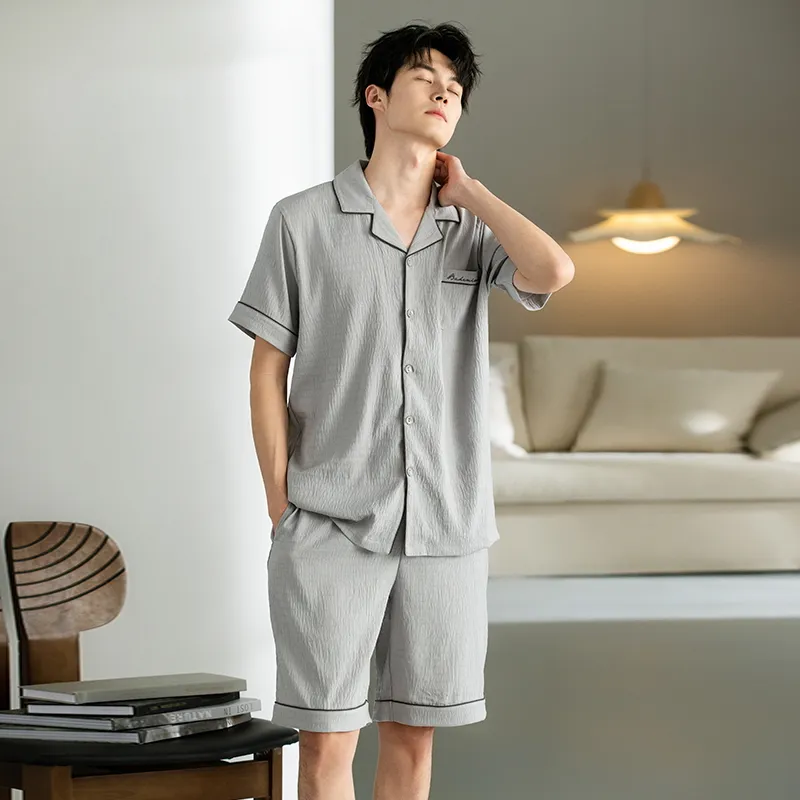 JINXU Pajama Set Men's Slate Gray-1