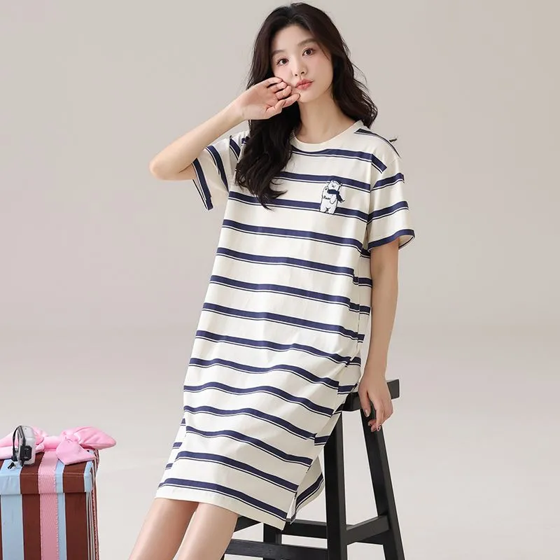 JINXU Nightgown Women's Light Gray-3