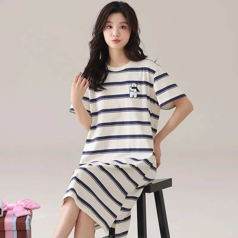 JINXU Nightgown Women's Light Gray-2