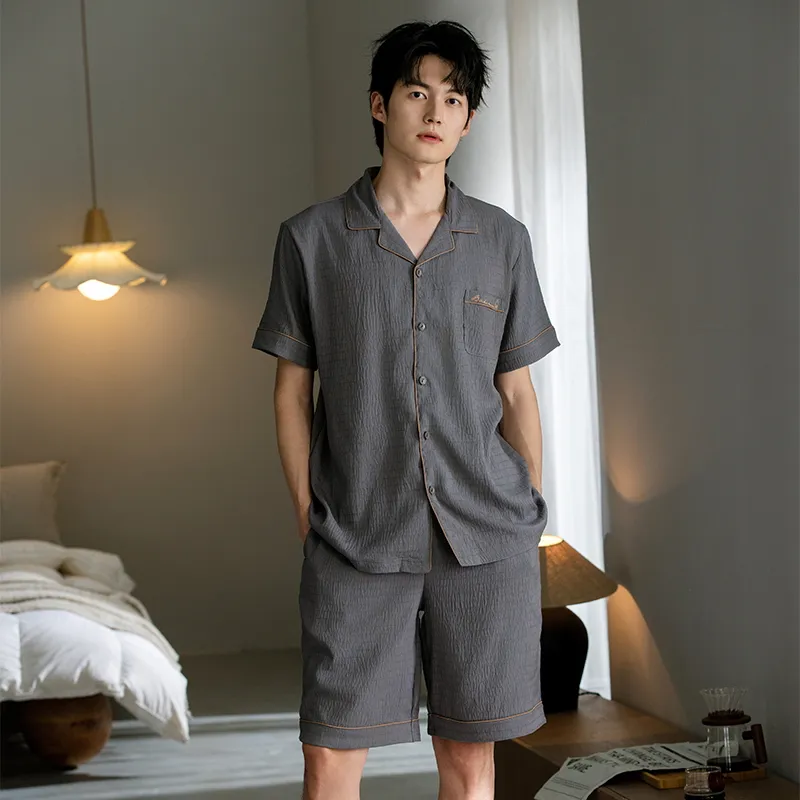 JINXU Pajama Set Men's Dark Gray-1