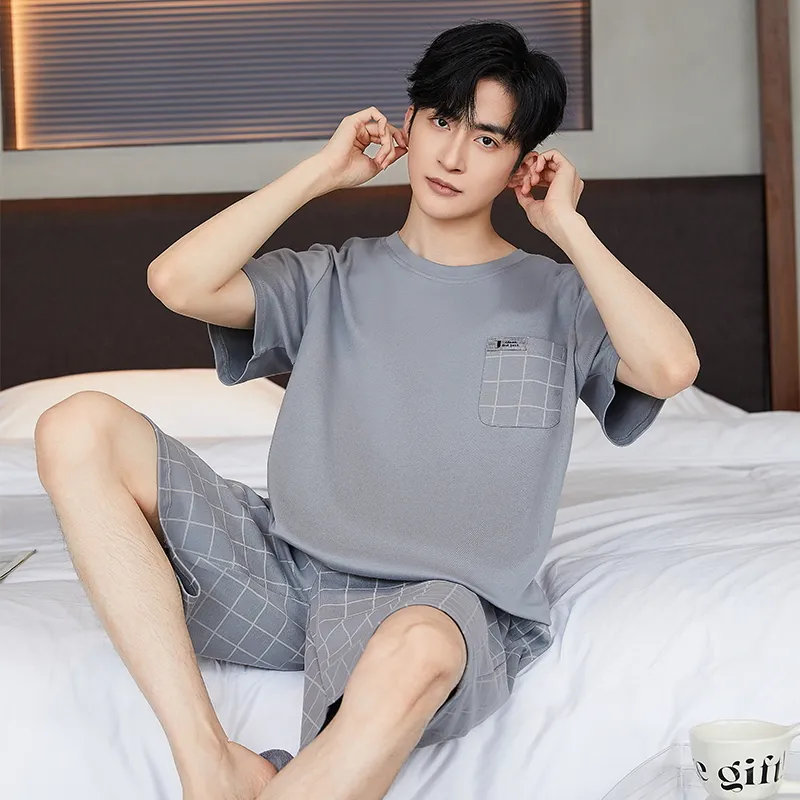 JINXU Pajama Set Men's Slate Gray-1