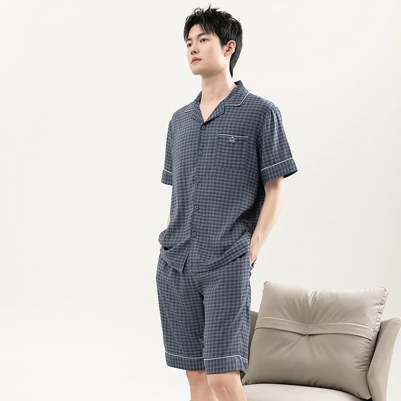 JINXU Pajama Set Men's Navy Blue-3
