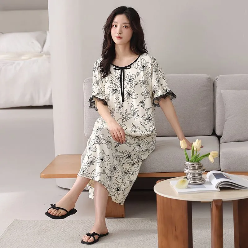 JINXU Nightgown Women's Apricot-4