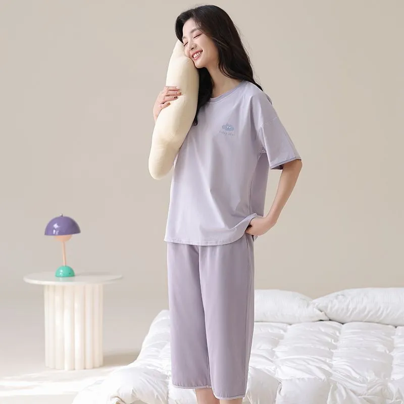 JINXU Pajama Set Women's Light Lavender-2