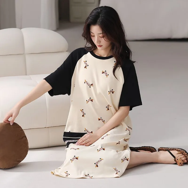 JINXU Nightgown Women's Apricot-1