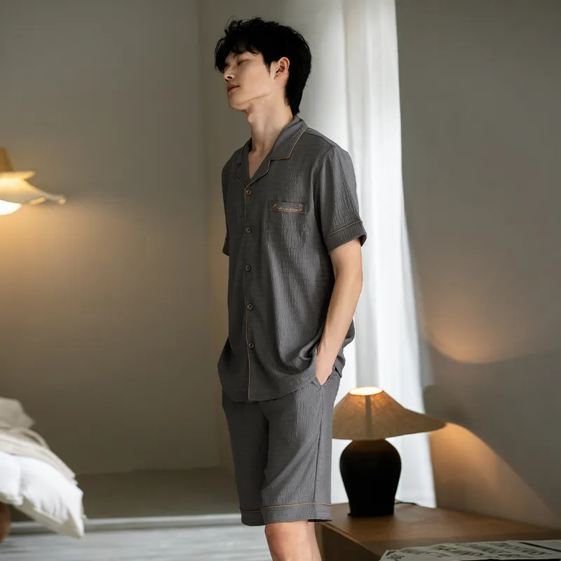 JINXU Pajama Set Men's Dark Gray-2