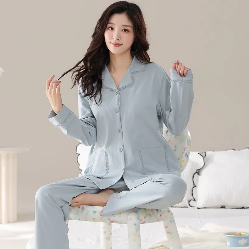 JINXU Pajama Set Women's Sky Blue-2