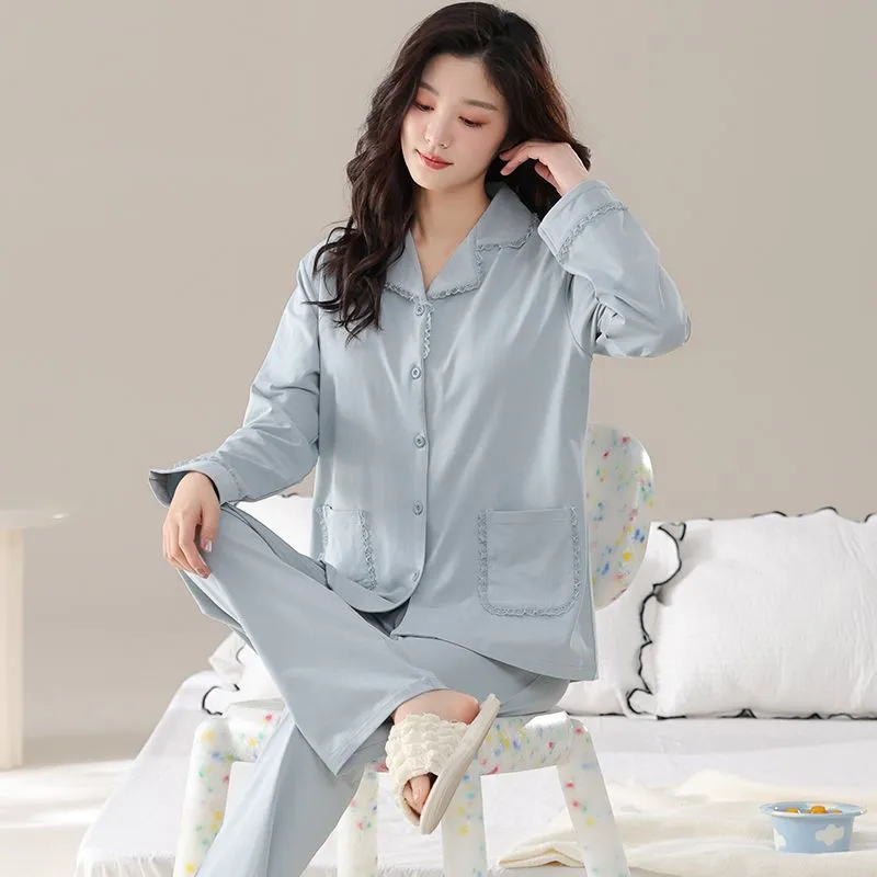 JINXU Pajama Set Women's Sky Blue-4