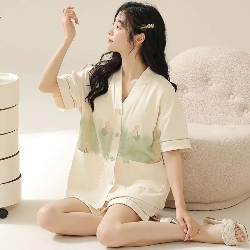JINXU Pajama Set Women's Apricot-4