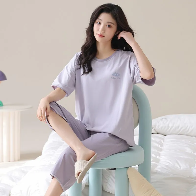JINXU Pajama Set Women's Light Lavender-3