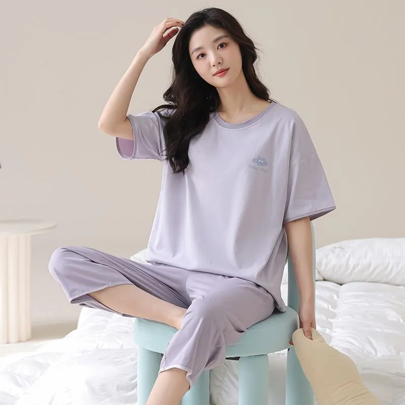JINXU Pajama Set Women's Light Lavender-1