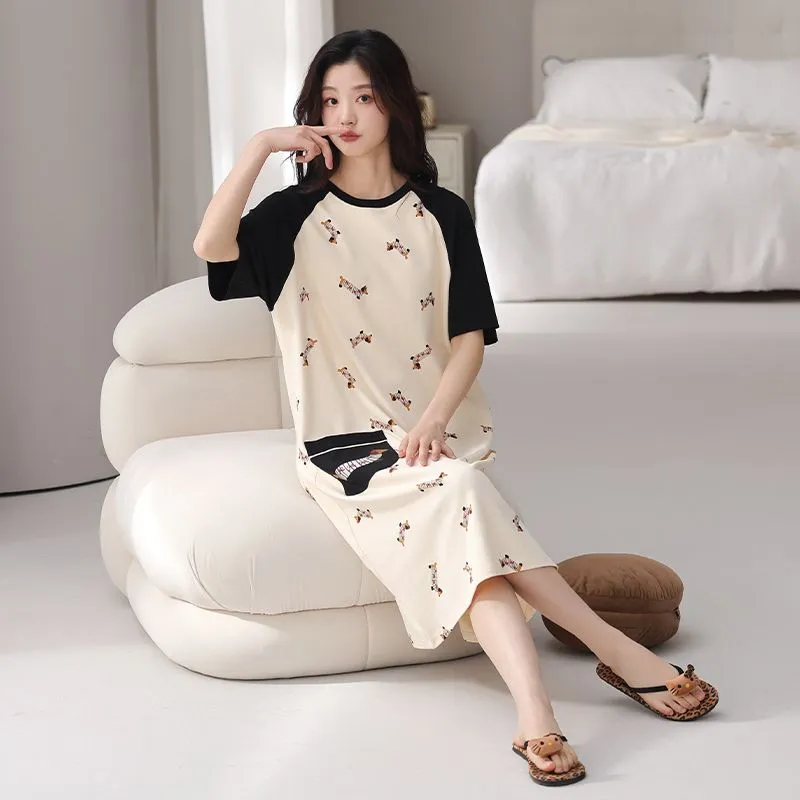 JINXU Nightgown Women's Apricot-3