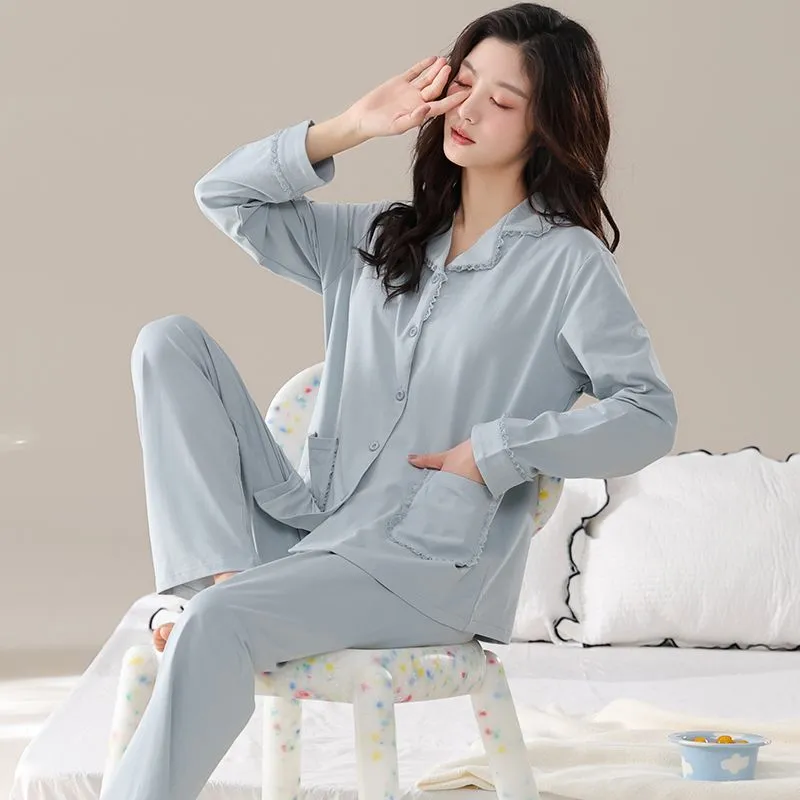 JINXU Pajama Set Women's Sky Blue-3