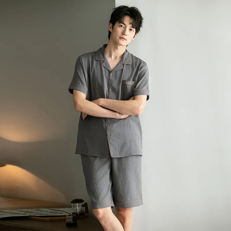 JINXU Pajama Set Men's Dark Gray-3
