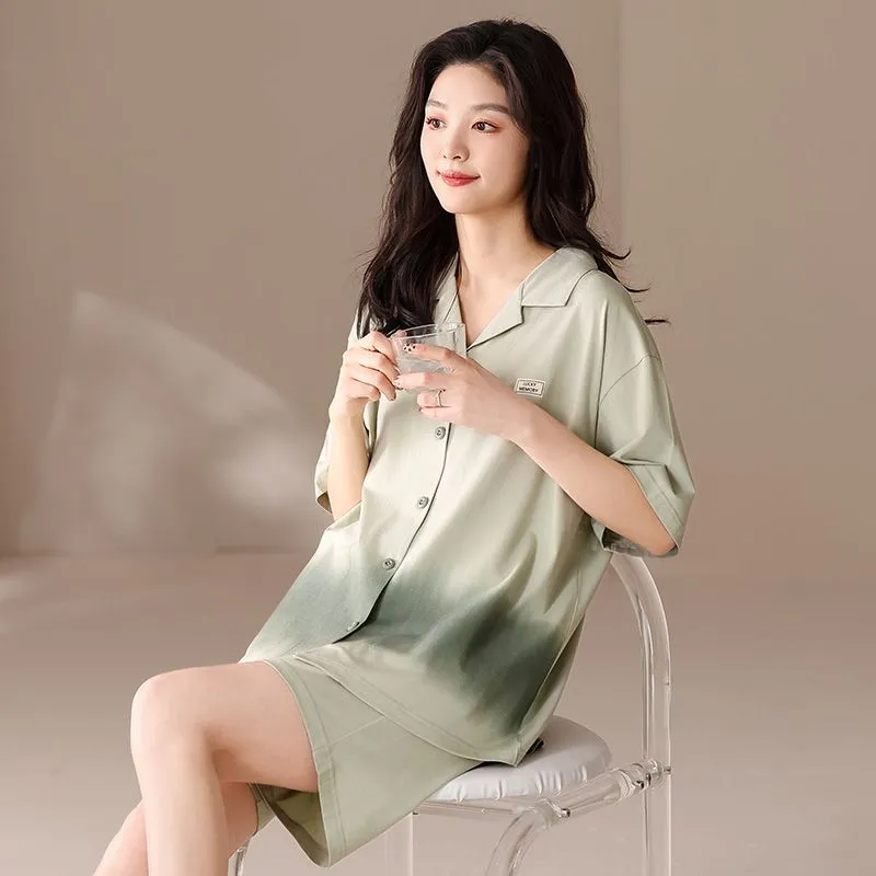 JINXU Pajama Set Women's Light Green-3