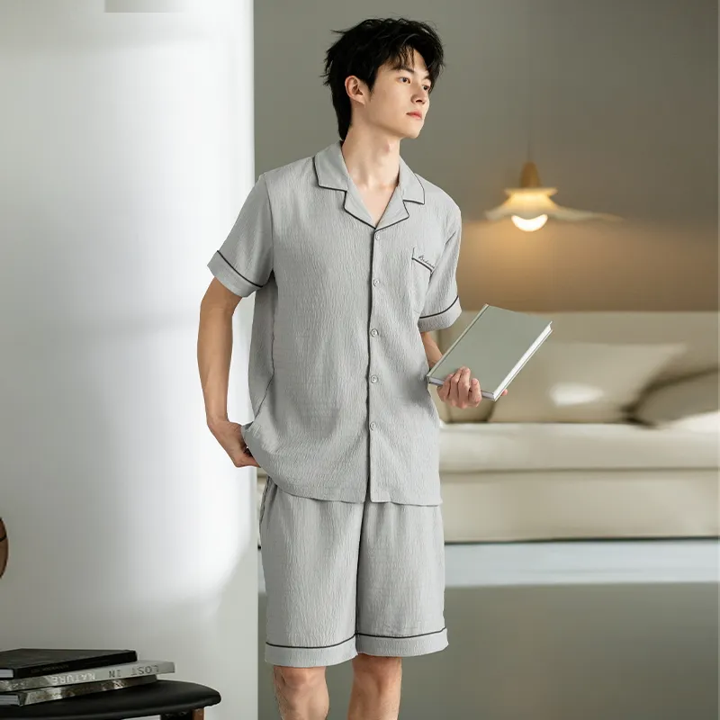 JINXU Pajama Set Men's Slate Gray-3