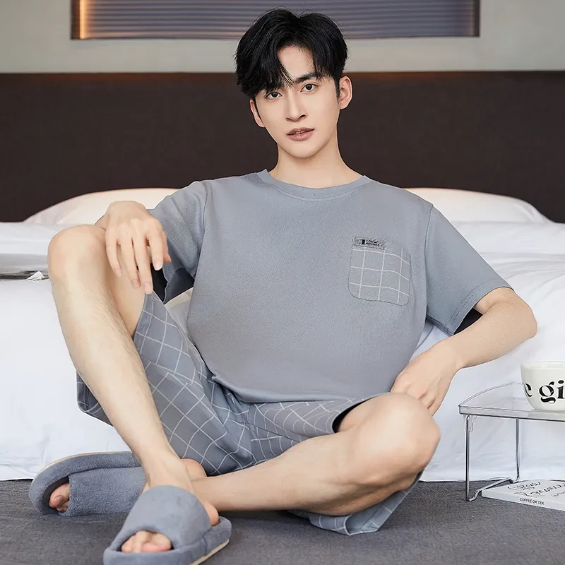 JINXU Pajama Set Men's Slate Gray-3