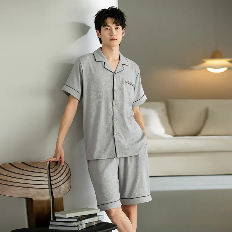 JINXU Pajama Set Men's Slate Gray-2