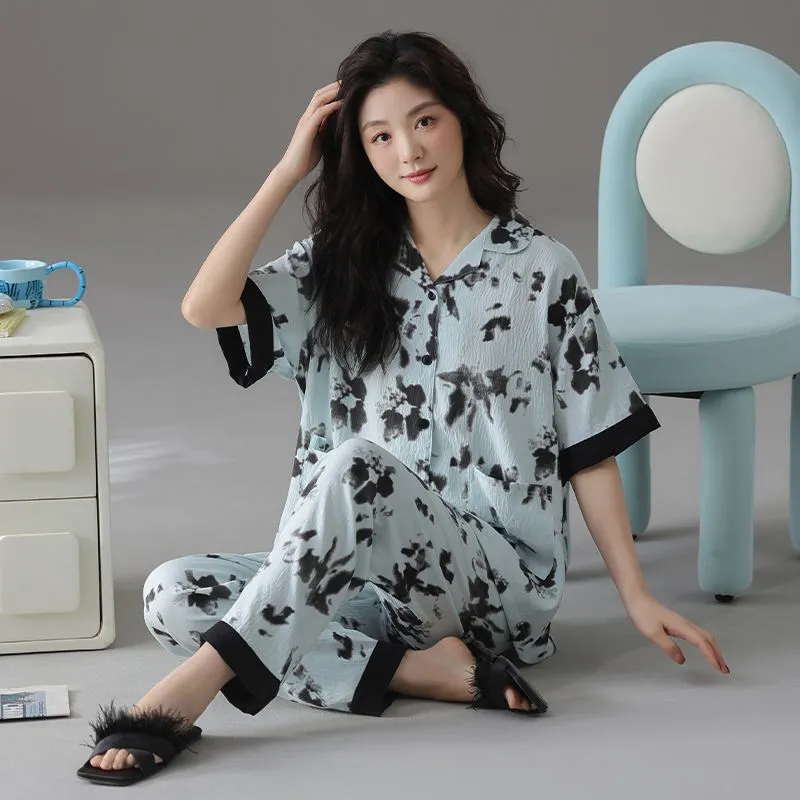 JINXU Pajama Set Women's Peacock Green-1