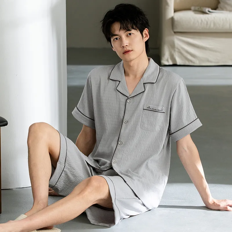 JINXU Pajama Set Men's Slate Gray-4
