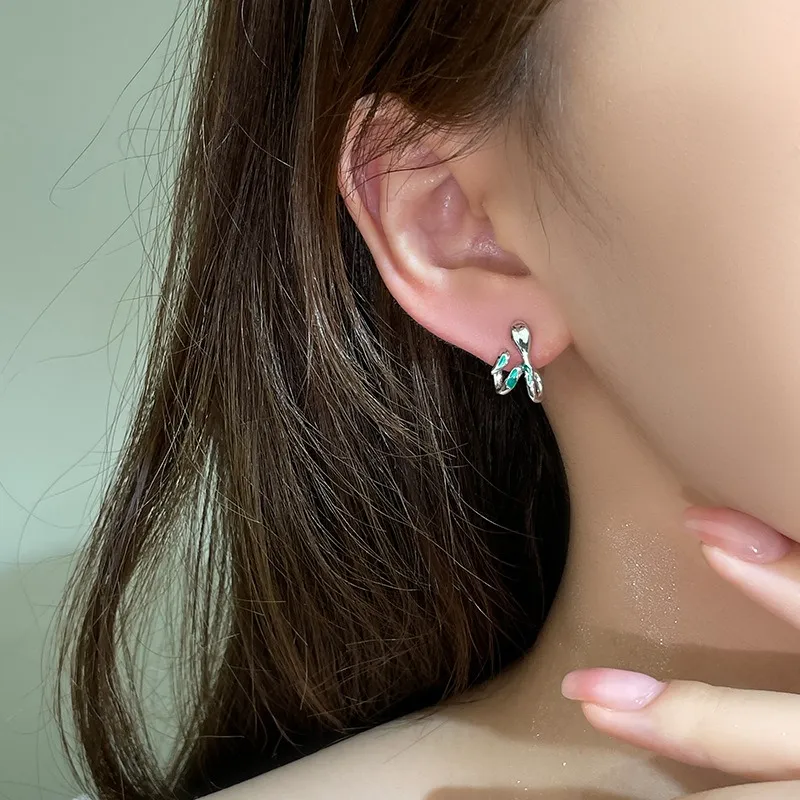 COISE 925 Sterling Silver Stud Earrings Women's-3