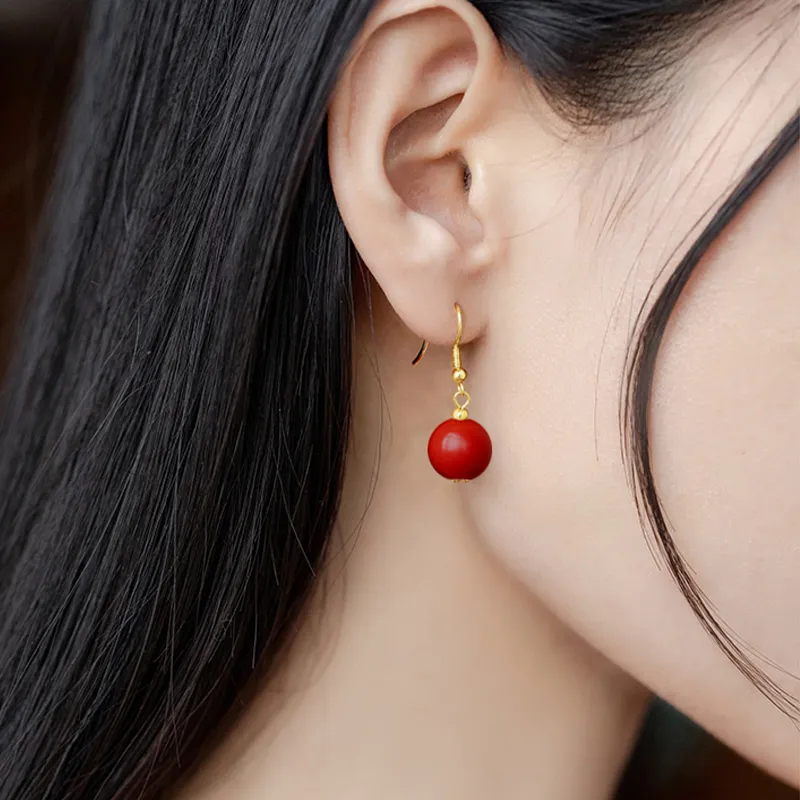 COISE Reconstructed Cinnabar Jade Earrings Women's-1