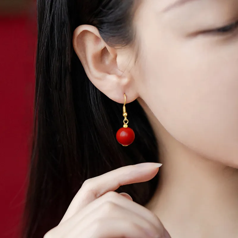COISE Reconstructed Cinnabar Jade Earrings Women's-2