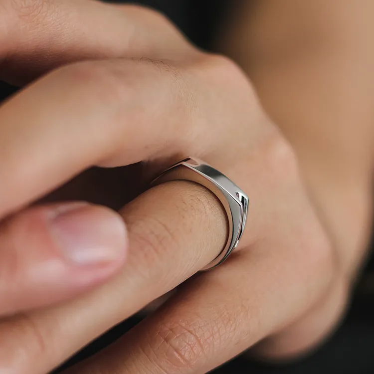 SHAN YE WANG S925 Silver Rings Men's-3