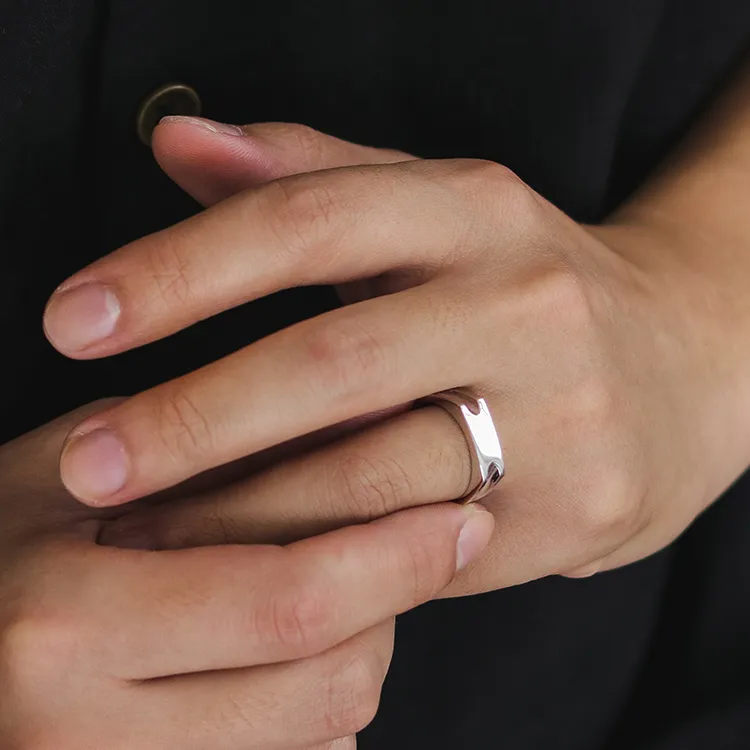 SHAN YE WANG S925 Silver Rings Men's-2