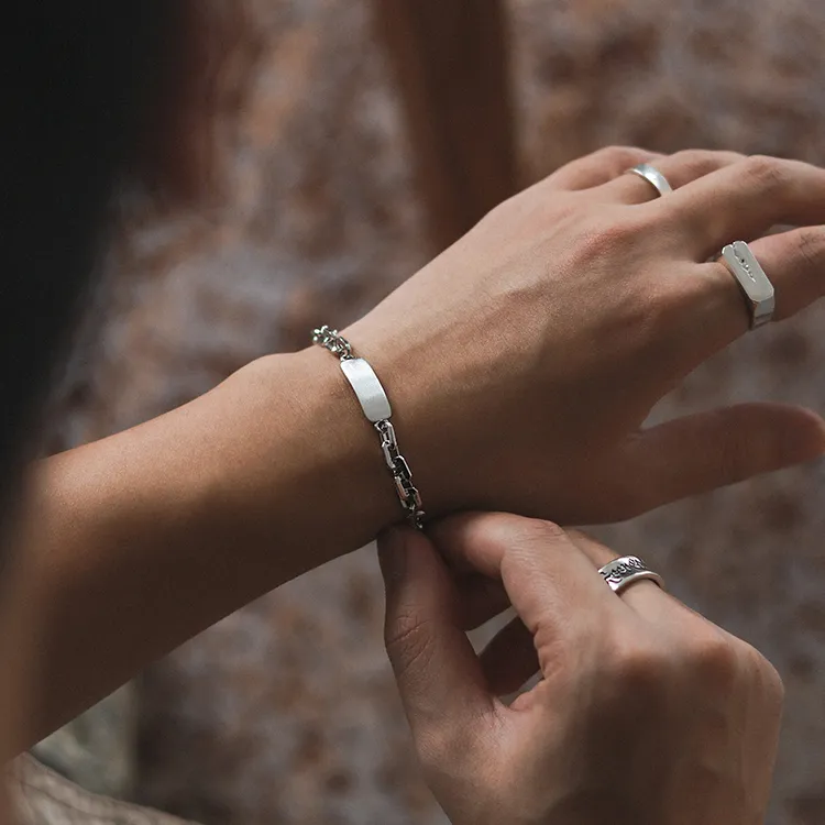 SHAN YE WANG 925 Sterling Silver Bracelets Unisex-4