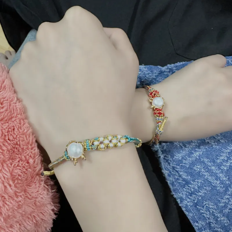 ORDI Freshwater Pearl Bracelets Unisex Red Blue-3