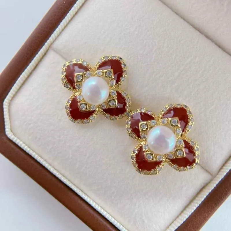 ORDI Pearl Stud Earrings Women's-2