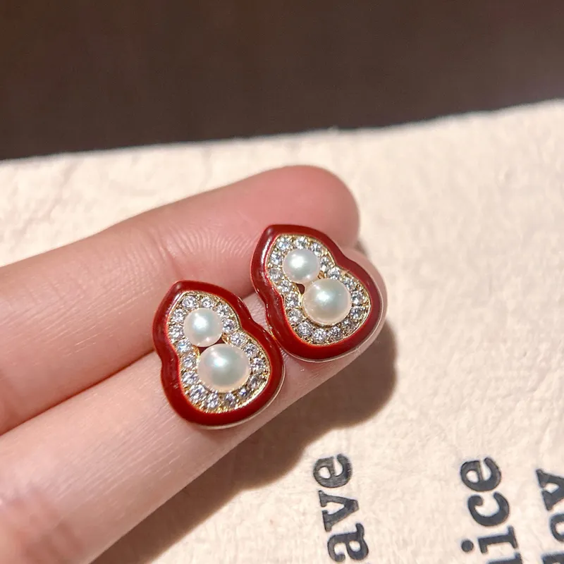 ORDI Pearl Stud Earrings Women's-6