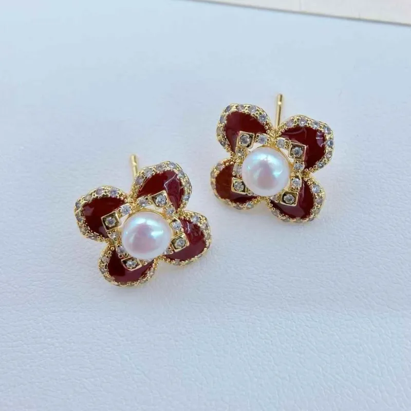 ORDI Pearl Stud Earrings Women's-1