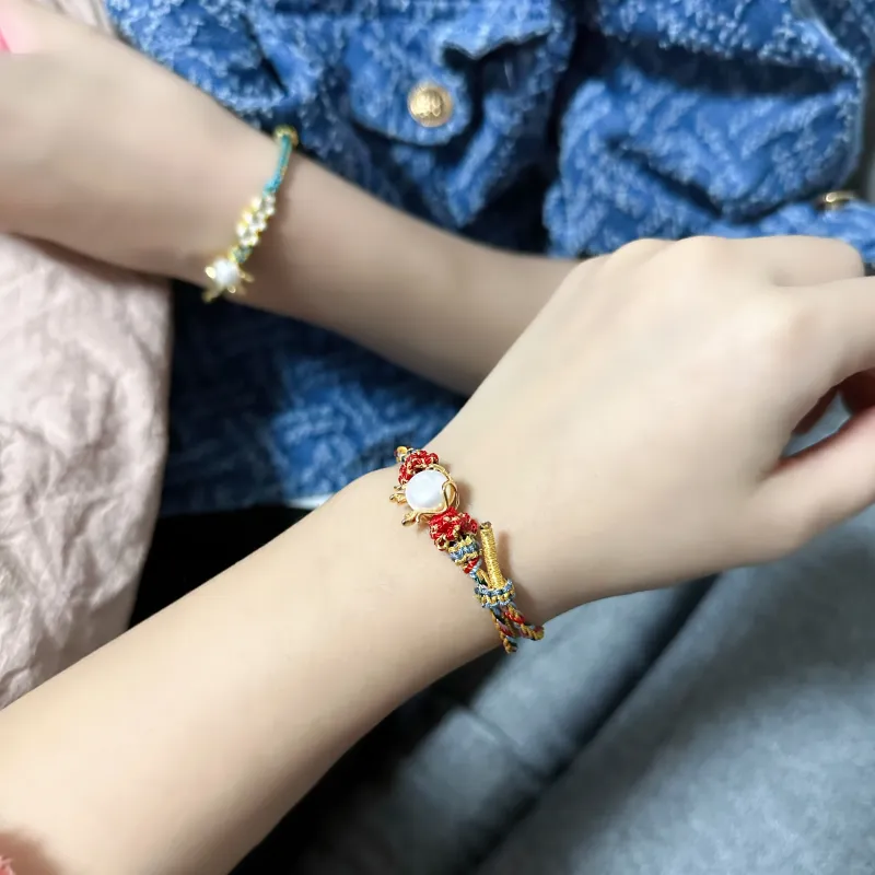 ORDI Freshwater Pearl Bracelets Unisex Red Blue-5