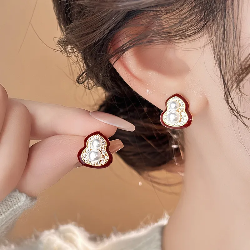 ORDI Pearl Stud Earrings Women's-4