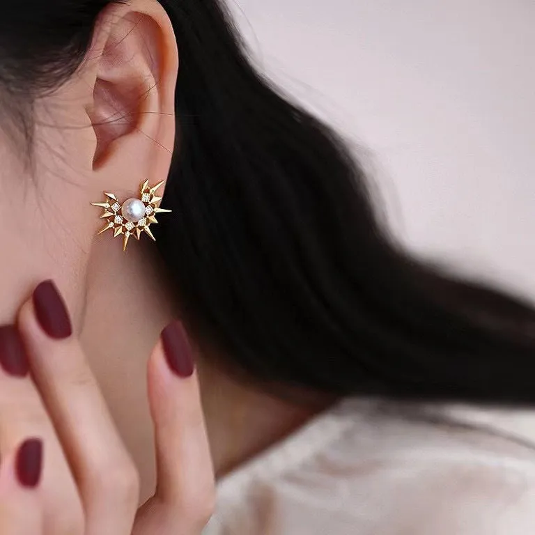 ORDI Freshwater Pearl Stud Earrings Unisex-4