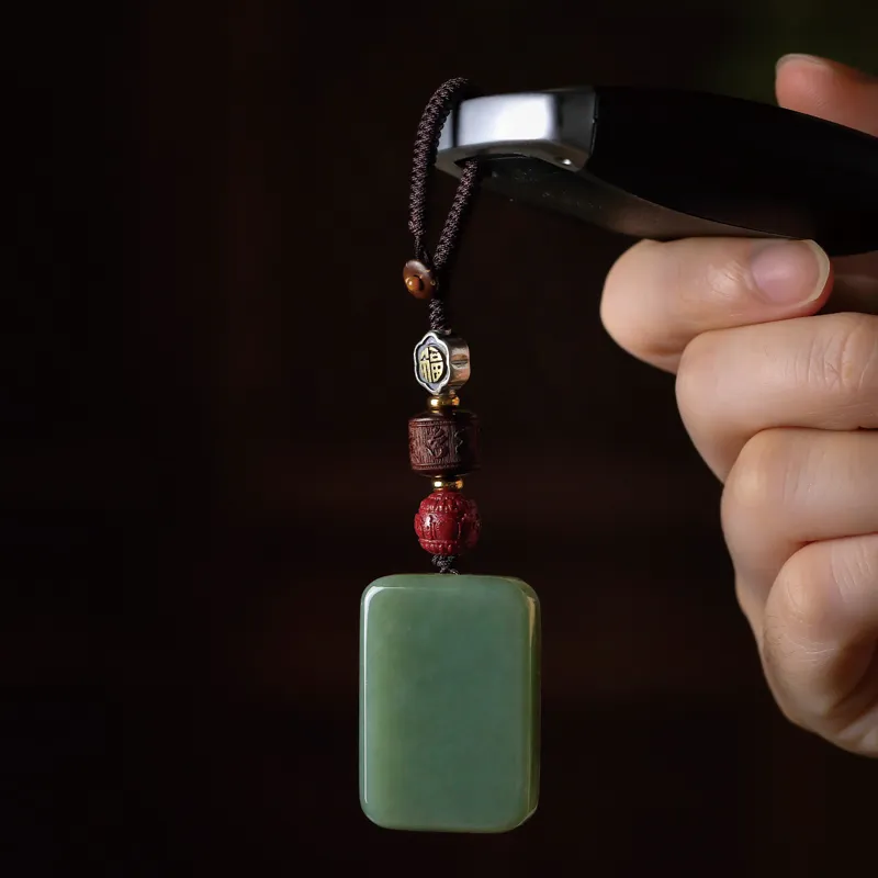 Yi Mingju Pendants Green Jade Unisex-5