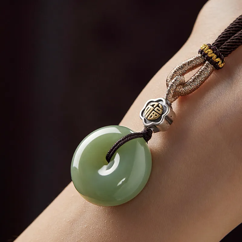 Yi Mingju Pendants Green Jade Unisex-4