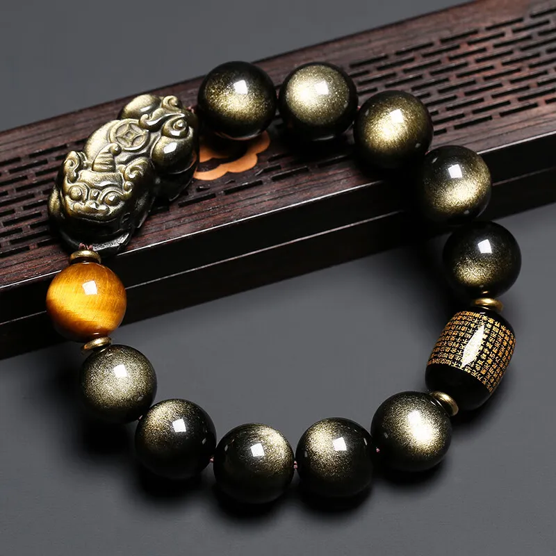 Yi Mingju Obsidian Jade Bracelets Men's-3