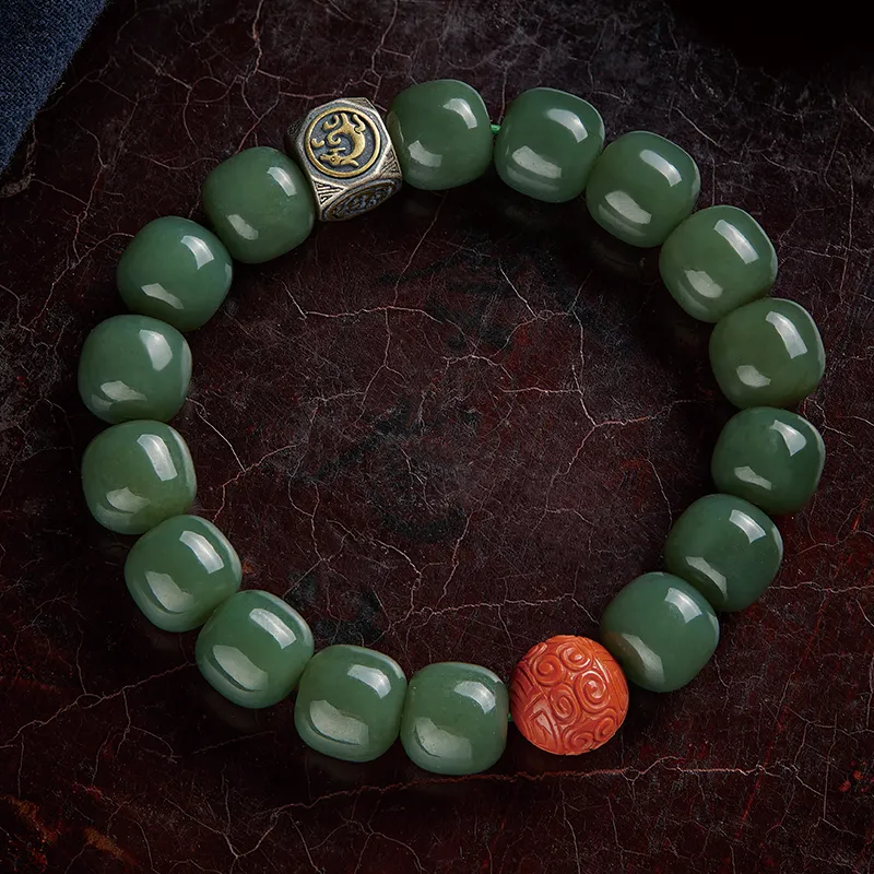 Yi Mingju Bracelets Green Jade Unisex-2