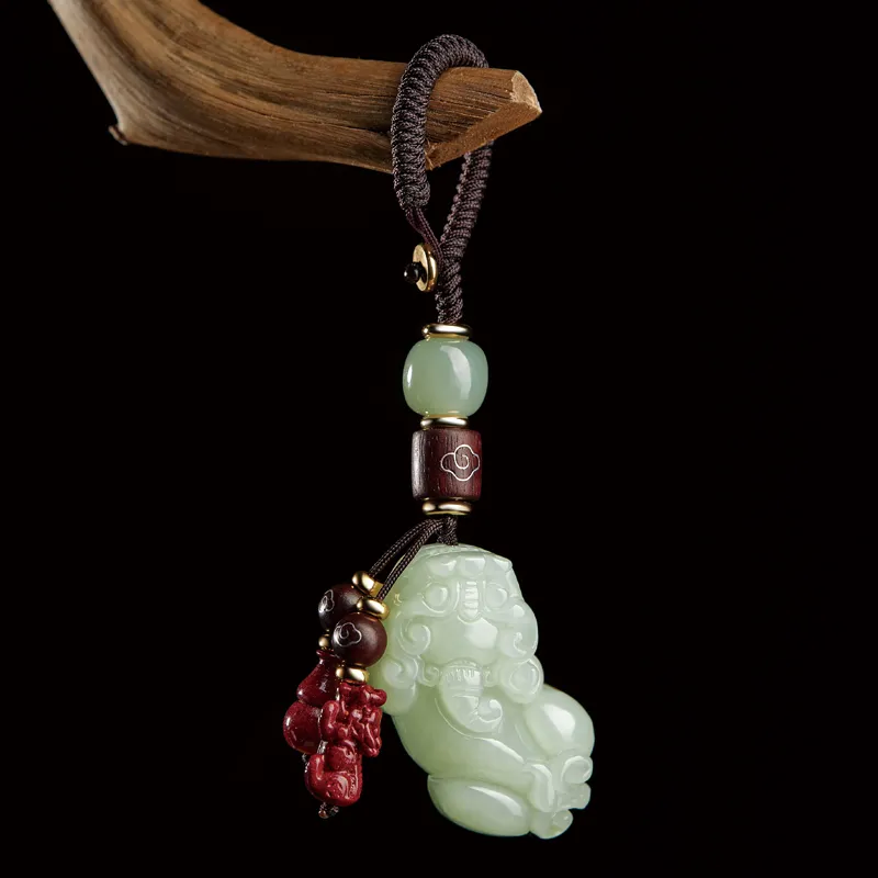 Yi Mingju Pendants Pale Greenish White Jade Unisex-4