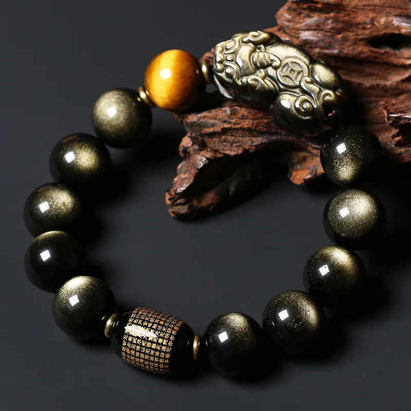 Yi Mingju Obsidian Jade Bracelets Men's-4