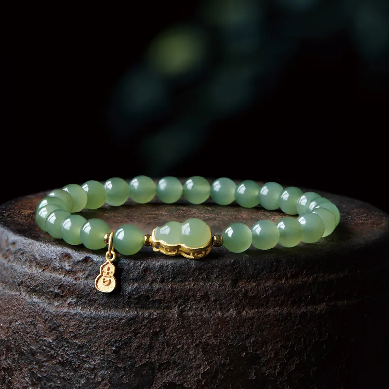 Yi Mingju Hetian Jade Bracelets Women's Pale Greenish White Jade-4