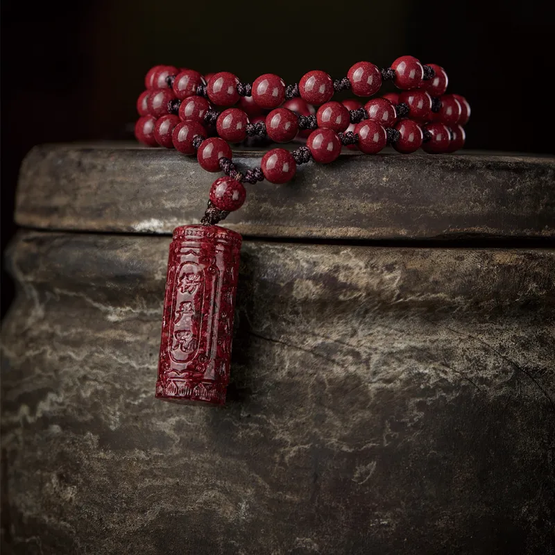 Yi Mingju Cinnabar Jade Pendants Unisex-2