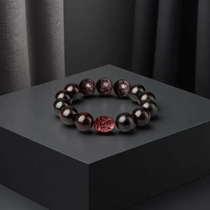 Yi Mingju Red Sandalwood Bracelets Unisex-4