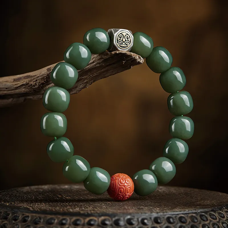 Yi Mingju Bracelets Green Jade Unisex-3