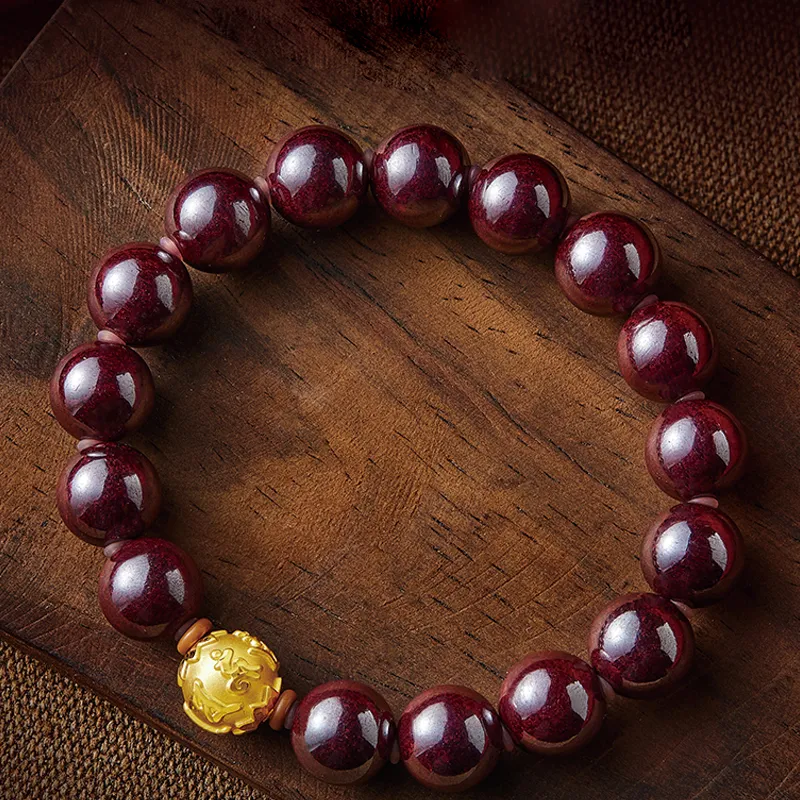 Yi Mingju Reconstructed Cinnabar Jade Bracelets Unisex-2