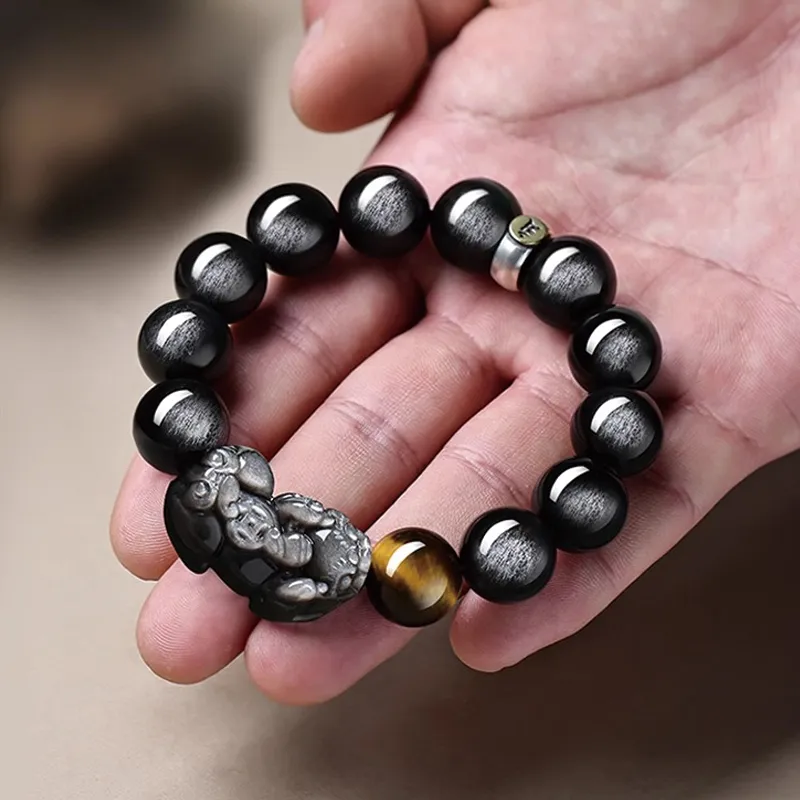 Yi Mingju Obsidian Bracelets Men's-13